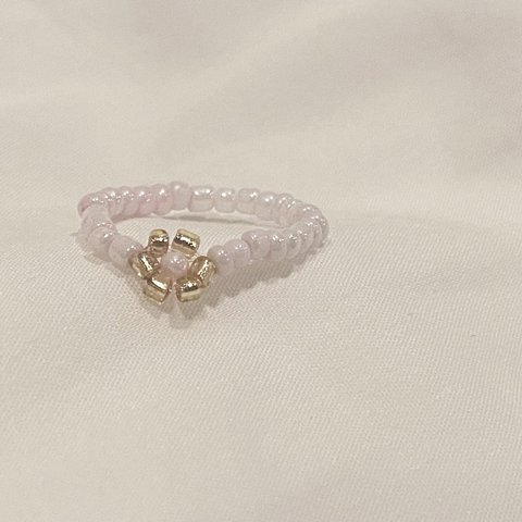 ｺﾞｰﾙﾄﾞ×ﾋﾟﾝｸ【one flower beas ring】