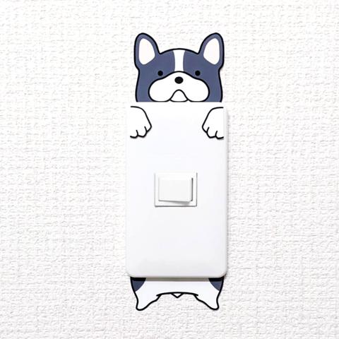 【リニューアル】フレンチブルドッグ ゆるゆるきょとん スイッチステッカー French Bulldog Sticker