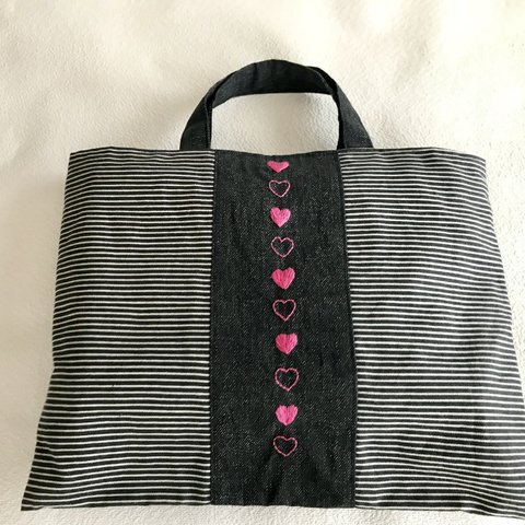 在庫処分！手刺繍 オリジナルお稽古バッグ 