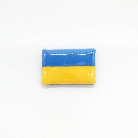 【売上50%寄付】ウクライナ国旗の七宝焼ピンブローチ[受注生産]