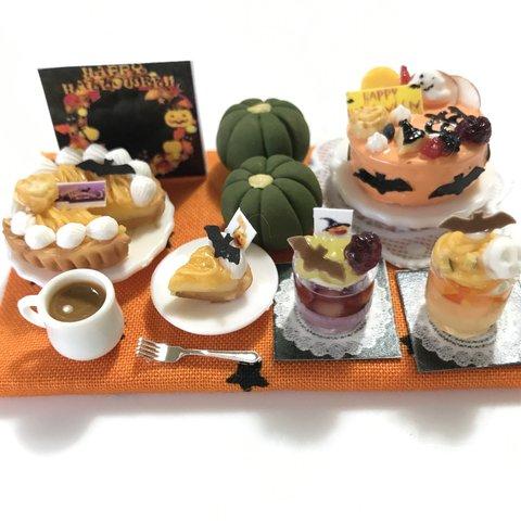 hand madeミニチュアドールハウスHalloweenスイーツセット