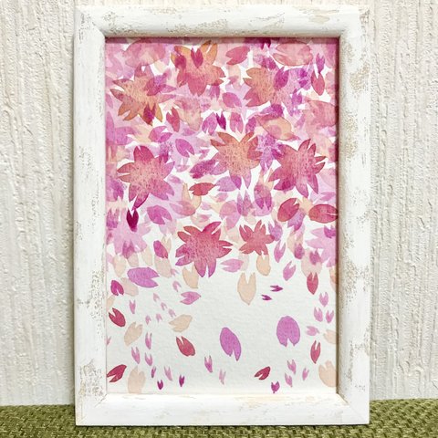 桜吹雪　原画　絵画