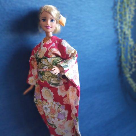 Barbie's kimono&obi  004 バービー振袖と帯セット