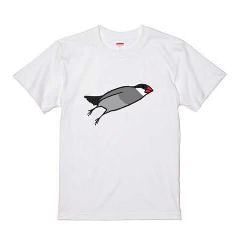 文鳥Tシャツ  「ミサイル文鳥」桜文鳥 【受注生産】