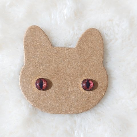 猫目ピアス( ΦωΦ )✨金枠　赤