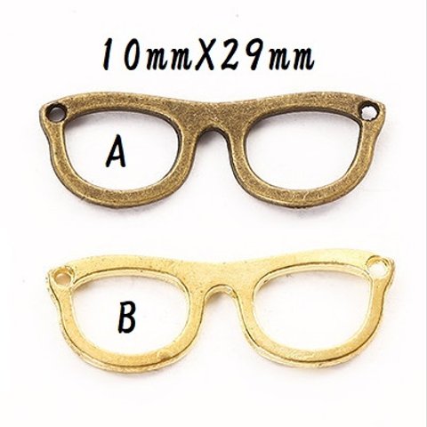 メガネ 10個 眼鏡チャーム パーツ 枠 つなぎ メタルチャーム ハンドメイド アンティーク アクセサリーパーツ 手芸素材 色選択自由