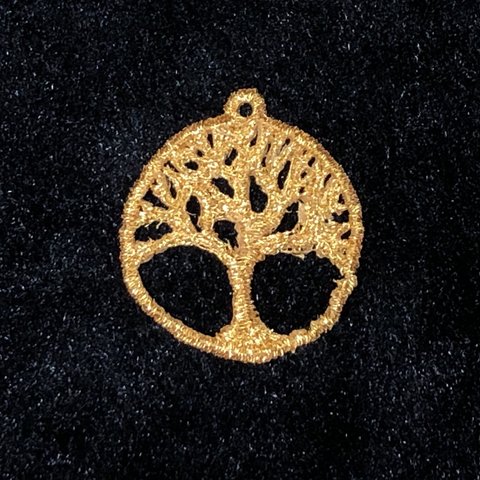 ★刺繍モチーフ／透かしレースパーツ★　Tree of Life　ゴールド