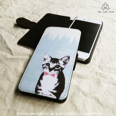 シャイ な 子猫 手帳型 iphone ケース [iPhone4/4s～iPhone8 , iPhone8 plus]★  cute kawaii ジオメトック cat 