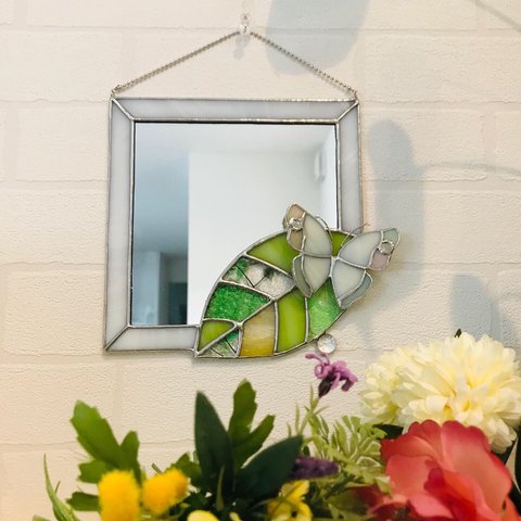 Leaf &butterfly mirror(葉と蝶のかけ鏡)