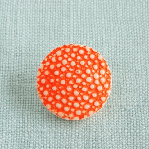 (1個) 18mm ネオンオレンジ ボタン  フランス製  ＊ ネオンカラー 