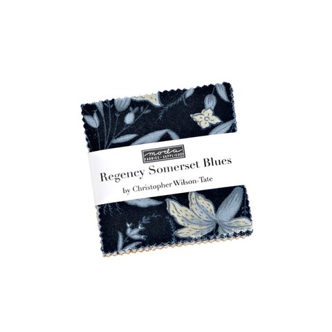 USAコットン moda mini charm 42枚セット Regency Somerset Blues 生地 布 花柄