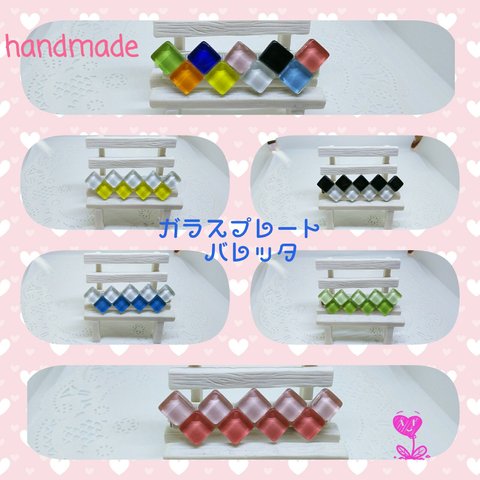 【再販】【限定】🔵square glass barrette 6cm 🔵商品番号 D-57