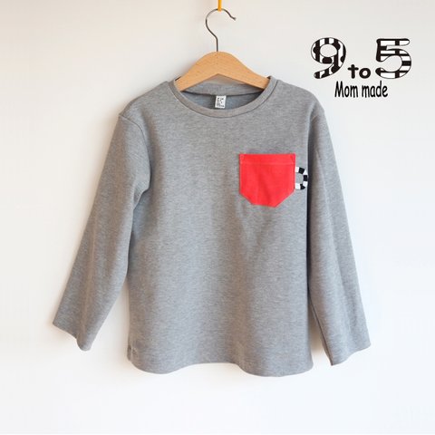 【在庫処分セール 20%OFF】マグカップポケット　長袖Tシャツ　Mugs pocket long-sleeve tee