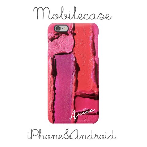 名入れ可能♡MAKEシリーズ④hot pink＊スマホケース♡iPhone以外も対応機種多数あり♪