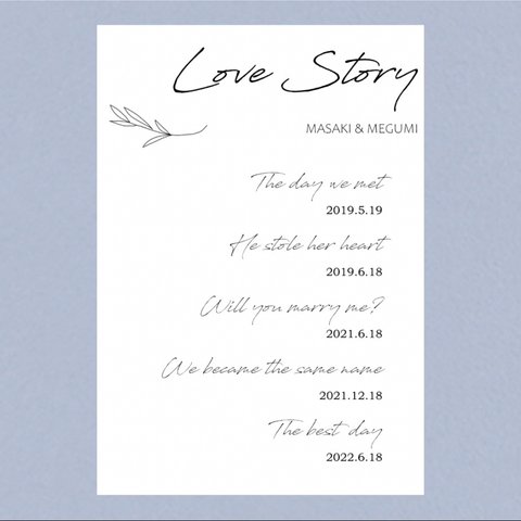 ウェルカムスペース　ウェルカムボード　love story ③