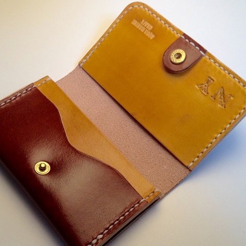 （受注製作）ツートンカラーの名刺入れ・BROWN&CAMEL