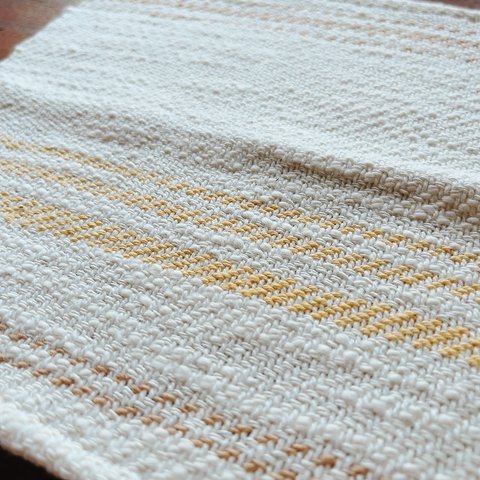 手織り　綾織り　小さめハンカチ