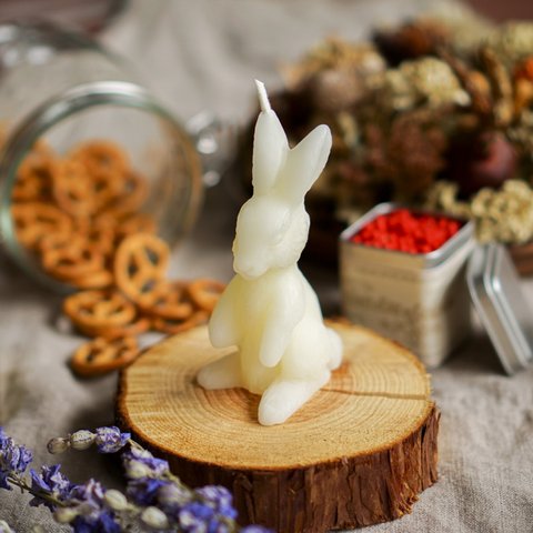 bunny candle white