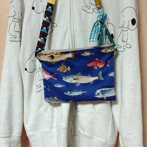 サコッシュバッグ「魚天国💛」