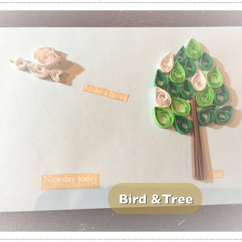 ペーパークイリングのギフト封筒(Bird&Tree)