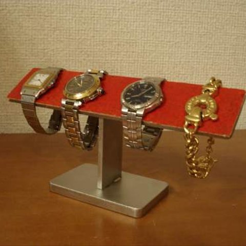 レッド4本掛け時計ケース風腕時計スタンド 