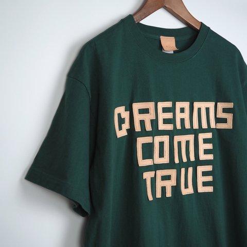レザーパッチ「DREAMS COME TRUE」の 半袖 Tシャツ（5色）牛革 ワッペン