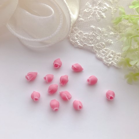 小さな花  穴なし　チューリップ　ミニサイズ　パーツ  2 ピンク