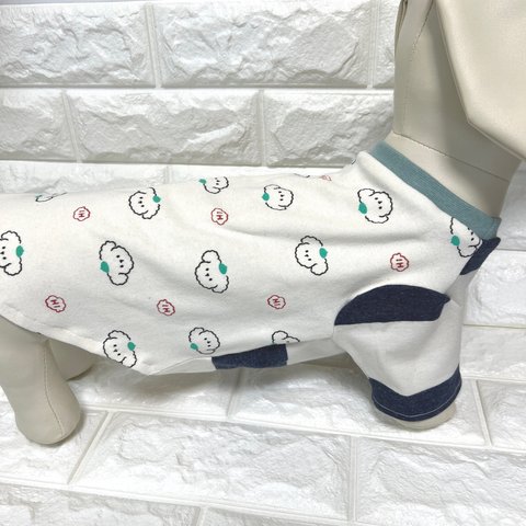 【 M】　犬服　カジュアル　Tシャツ　トイプードル柄　小型犬　お洋服　