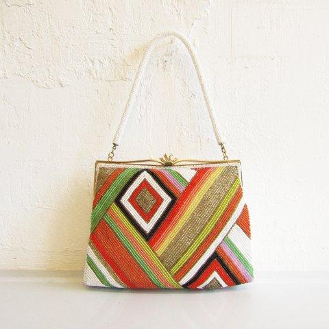 80s Vintage beads modern design handbag