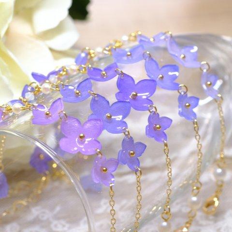 紫陽花ブレスレット♥紫陽花の涙