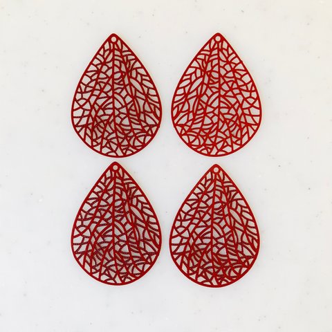 Red Designed Drop Pendant Tops