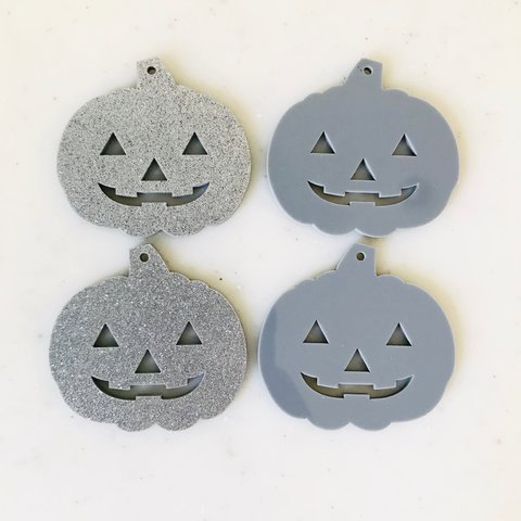 Glitter Silver Grey Pumpkin Pendant Tops