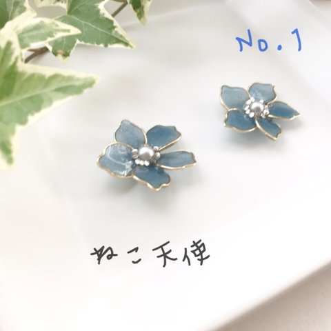 カラフルお花のイヤリング　No.1