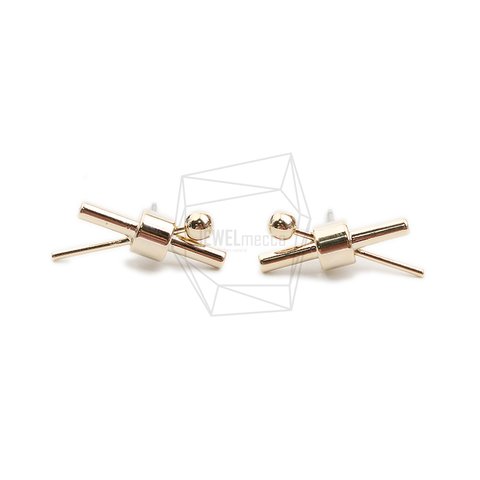 ERG-2123-G【2個入り】ダブルバーピアス,Double Bar post earring