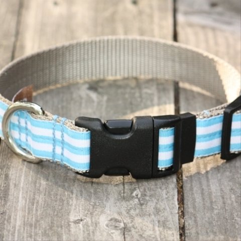 犬首輪 幅1.9㎝～2.5㎝ Mod Stripe Blue