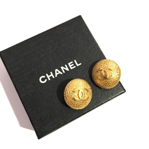 CHANEL VINTAGE EARRING 　シャネル　90年代　ヴィンテージ　イヤリング　アンティーク  クラシカル　クリップ　ゴールド　コスチュームジュエリー　フランス