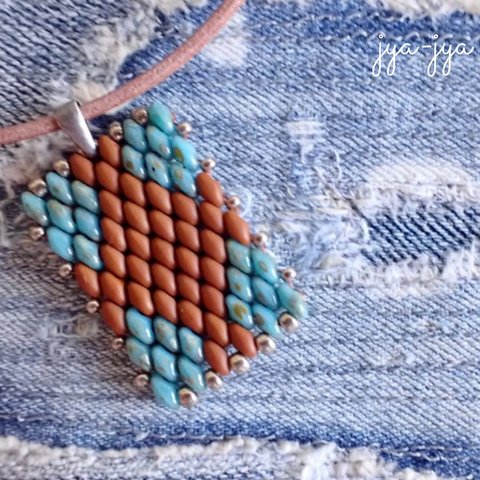 natural leather necklace - dark turquoise