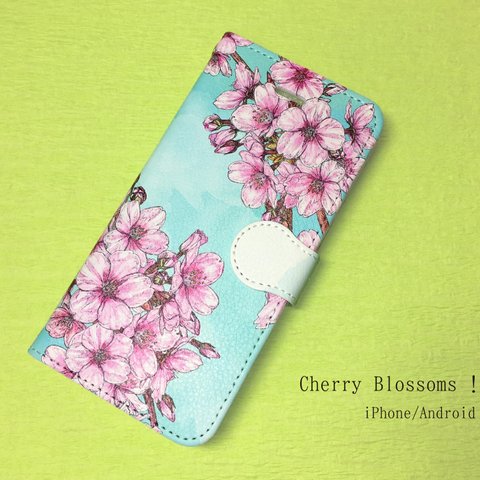 Cherry Blossoms！　iPhone/Android 手帳型スマホケース　桜｜花柄