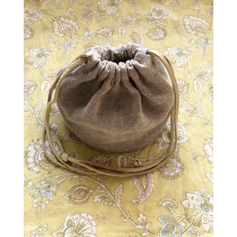 linen drawstring bag   