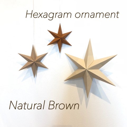 Hexagram ornament〜natural brown〜 ヘキサグラム オーナメント ブラウン ナチュラル