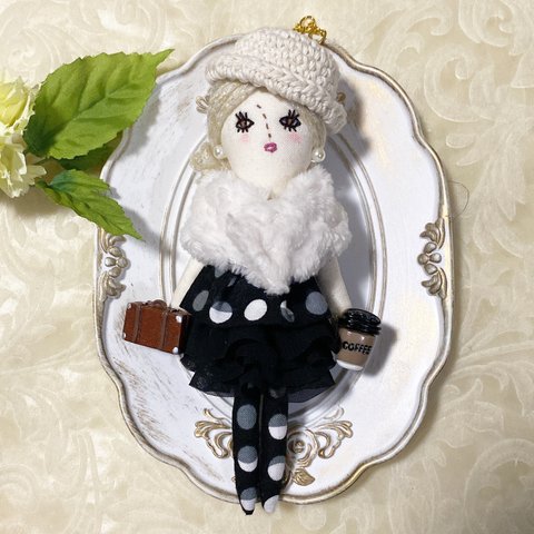 glad doll mini【クリーム】　バッグチャーム　ドールチャーム