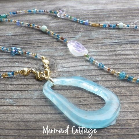 ☆4WAY☆Seaside Lanyard Necklace ロングネックレス＆グラスコード/眼鏡・マスクホルダー マットゴールド