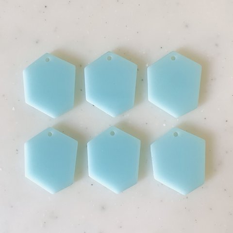 Light Blue Hexagon Pendant Tops