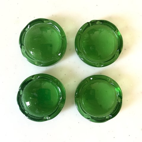 Clear Green 28mm Circle Cabochons