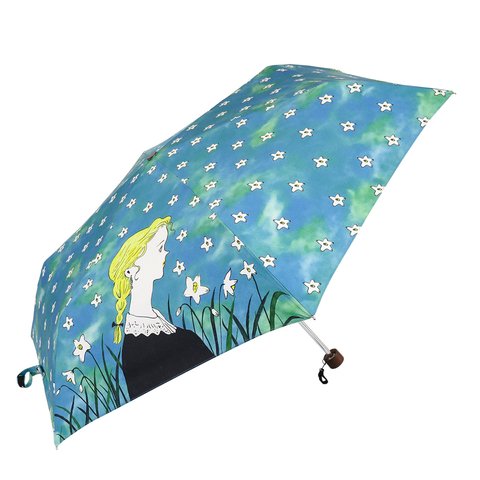 伊吹春香 デザイン KASANOWA-With-折りたたみ傘「水仙と三つ編み」