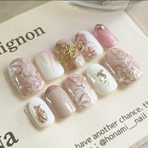 peach beige　ネイルチップ