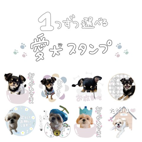 1つずつ選べる♪愛犬スタンプ♡