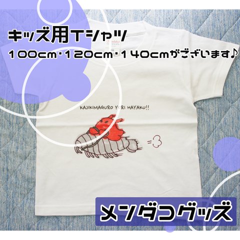 【ride on グソクムシ】なメンダコのTシャツ　キッズサイズ100cm・140cm