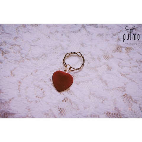 velour heart flower ring