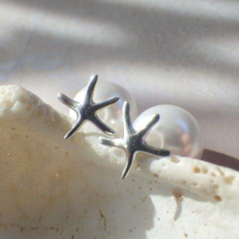 🌟再販🌟Starfish! バックキャッチピアス 2way Silver925